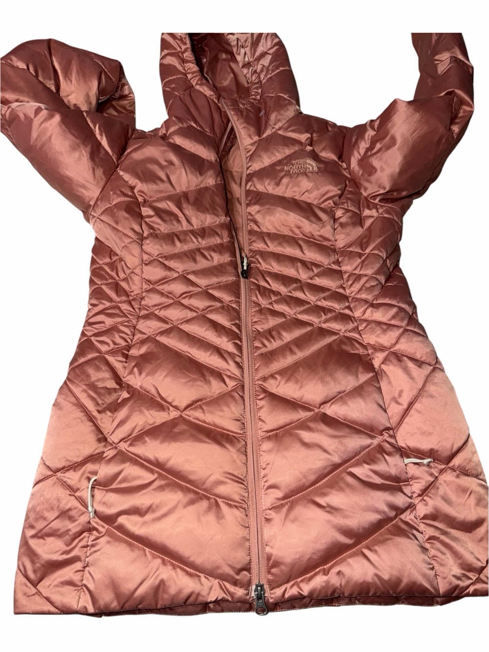 The North Face Women's Hooded Long Puffer Jacket - Rosewood